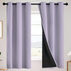 SimpleHome - Cortinas opacas 100 % lilas para oscurecer la sala de estar, 63 pulgadas