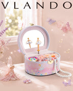 VLANDO Joyero musical para niñas, diseño de arco con bailarina giratoria