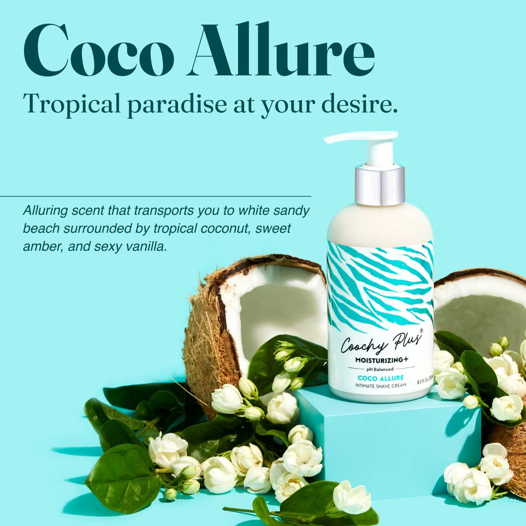 Kit completo de afeitado íntimo IntiMD Coochy Plus - Coco Allure y...