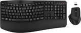 EDJO - Combo de teclado y mouse inalámbricos, teclas onduladas de t...