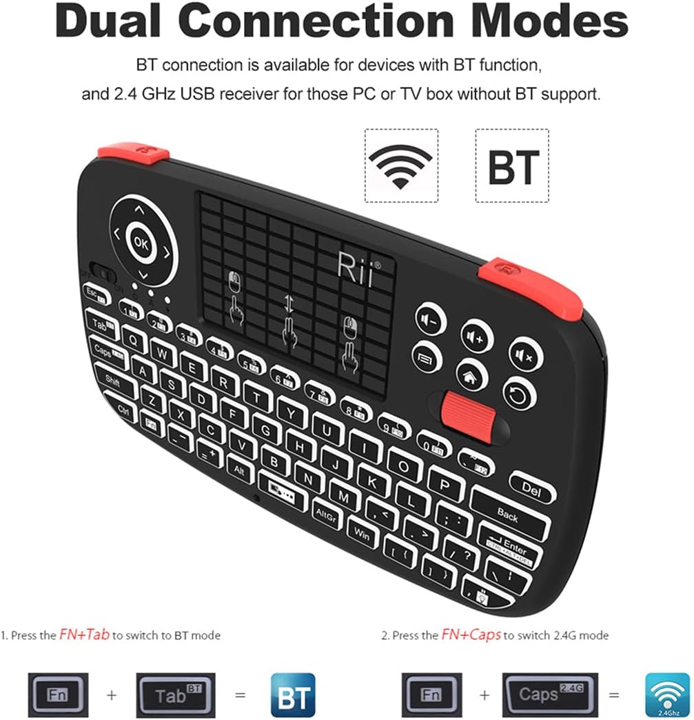 Rii i4 Mini Teclado Bluetooth con Touchpad Teclado