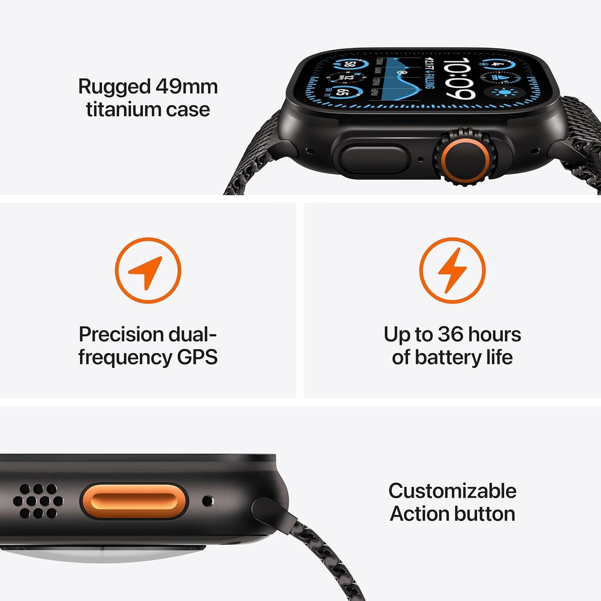 Apple Reloj Ultra 2 - Funda de titanio con correa Black