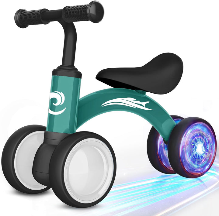 Bicicleta de equilibrio para bebés con iluminación colorida Gamfein...