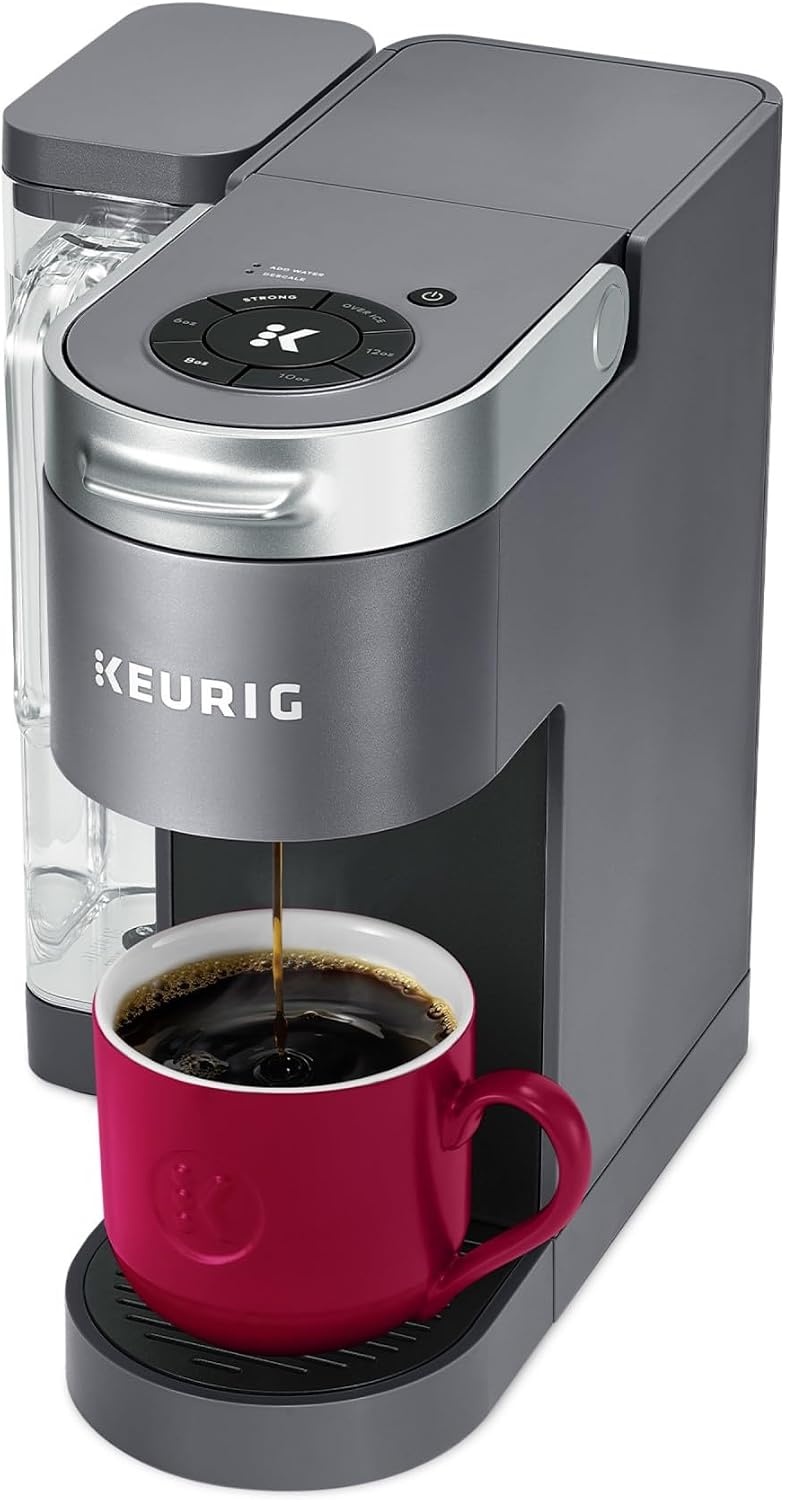 Keurig K-Supreme - Cafetera de cápsulas K-Cup de una sola porción, tecnología MultiStream, 4 tamaños de preparación, depósito extraíble de doble posición de 66 onzas, gris