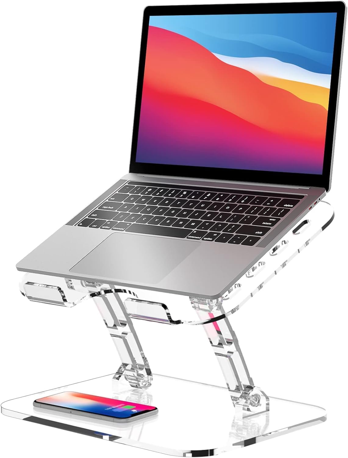 Lpoake Soporte plegable ajustable para laptop, soporte ergonómico portátil para computadora portátil, compatible con computadoras portátiles de 10 a 15.6 pulgadas