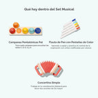 LOVEVERY El set de música | 6 instrumentos musicales Montessori y libro de ritmo | Juguetes educativos para niños pequeños y preescolares | Canciones simples y guía de juego | Edades 18 meses a 4+