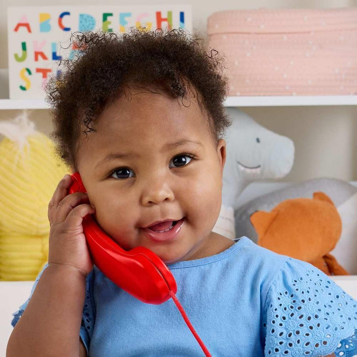 Fisher-Price Teléfono de charla roja para bebé edición del