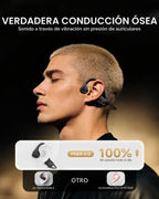 PSIER Auriculares de conducción ósea, auriculares de conducción ósea, Bluetooth inalámbrico 6.0