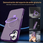 SKYLMW - Funda compatible con iPhone 16 con soporte magnético invisible tipo anillo, funda de grado militar para iPhone 16 de 6.1 pulgadas, compatible con MagSafe, gran sensación de agarre, morado