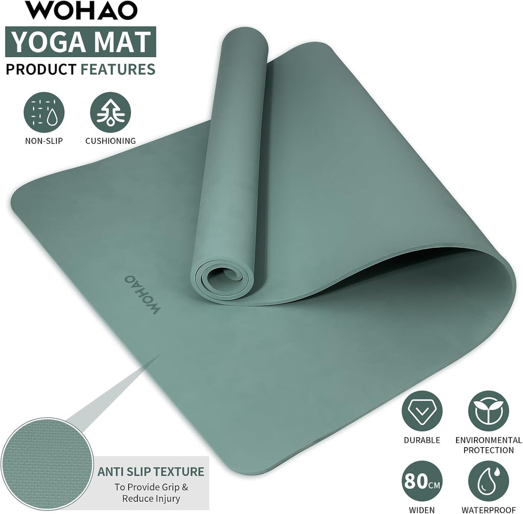 Colchoneta de Yoga Extra Ancha y Gruesa 8 mm, 72" x 31.5"