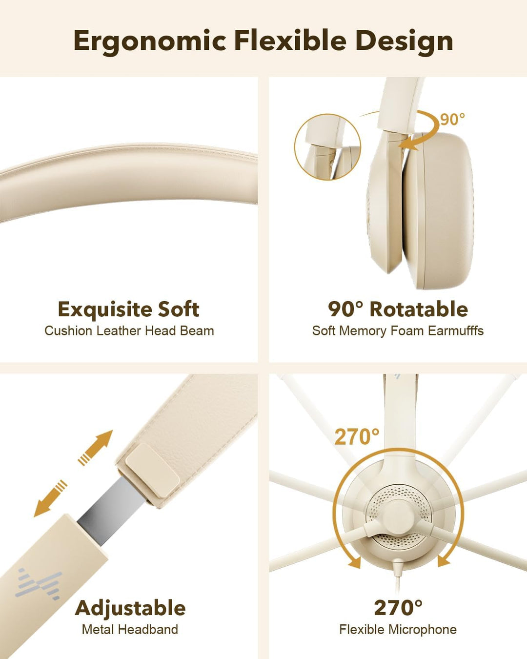 JIAMQISHI Auriculares USB con micrófono para PC, auriculares de com...