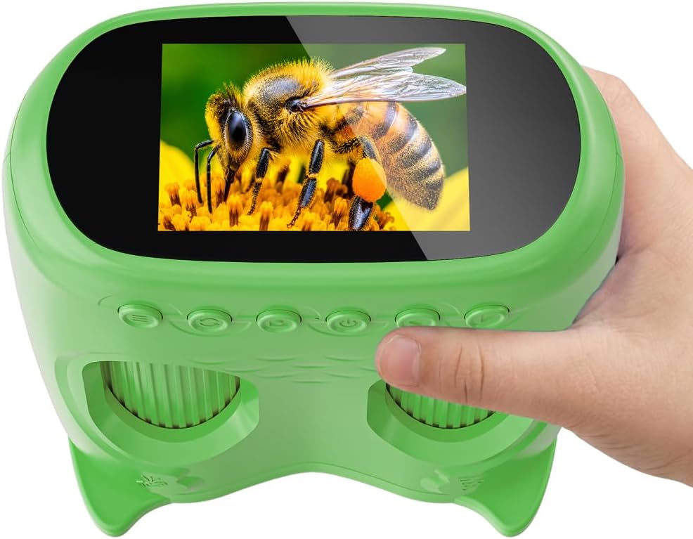 Microscopio digital 2 en 1 para niños, 2.0 pulgadas, 1000X, telescopio digital para niños, telescopio educativo portátil HD para regalo de cumpleaños de niños, juguetes divertidos de ciencia