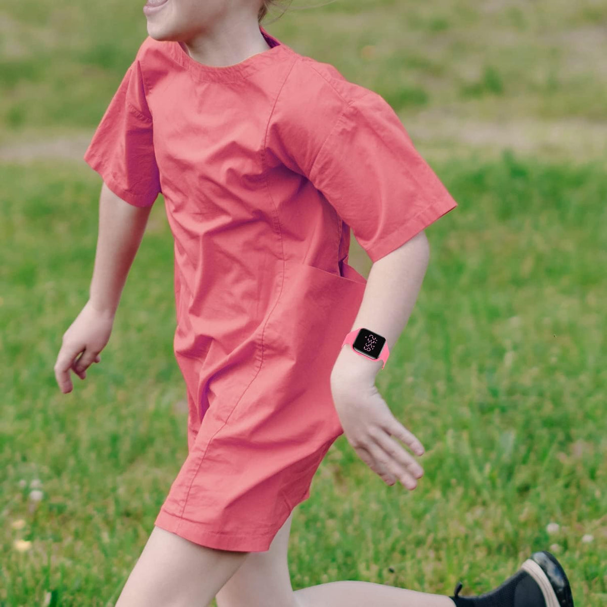 Relojes para niños y niñas, reloj deportivo digital con contador de pasos, podómetro, alarma de vibración, sin aplicación, impermeable, rastreador de fitness, reloj para niños, niñas, adolescentes
