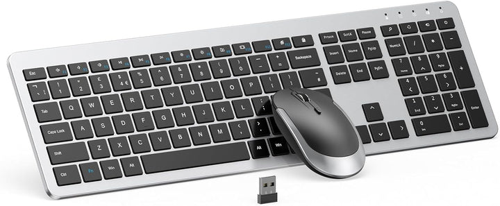 Combo de teclado y mouse inalámbrico - Mouse y teclado delgado de t...