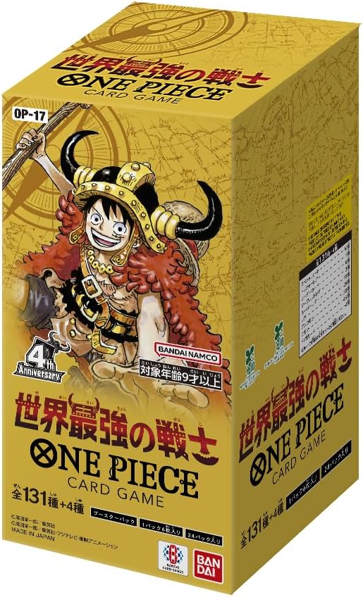 Bandai Paquete de refuerzo de juego de cartas de una pieza El guerrero más fuerte del mundo [OP-17] (caja) 24 paquetes