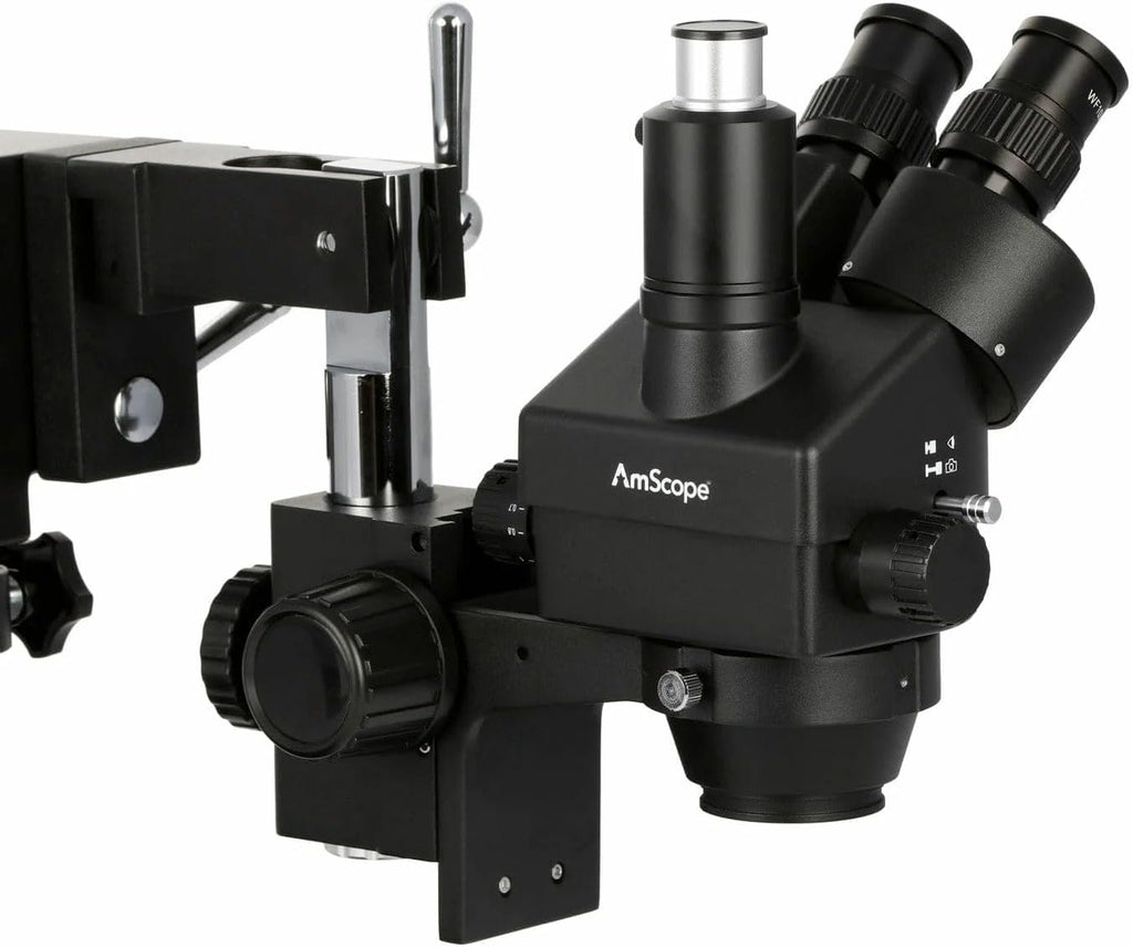 AmScope SM-4TZZ-B - Microscopio estéreo trinocular con zoom, color negro