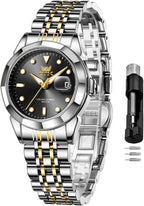 OPK Reloj de pulsera para mujer de acero inoxidable para mujer