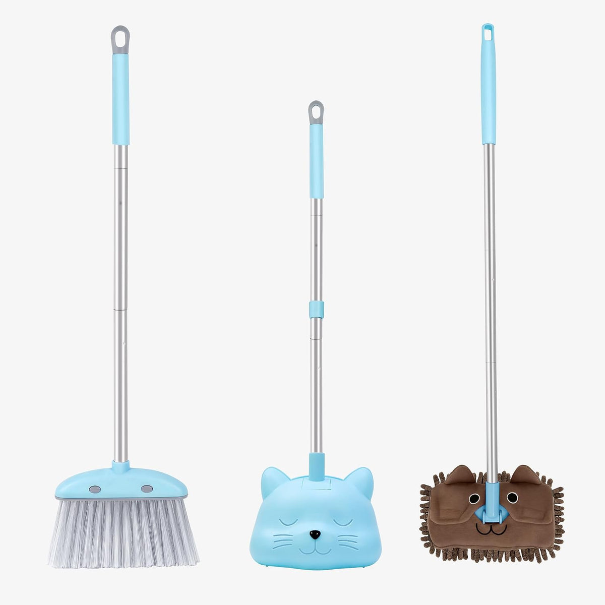 Juego de mini escoba para niños de 28 pulgadas con recogedor y trapeador, juguete de limpieza para niños pequeños, ayudante del hogar para niños, herramienta de limpieza interactiva para padres e