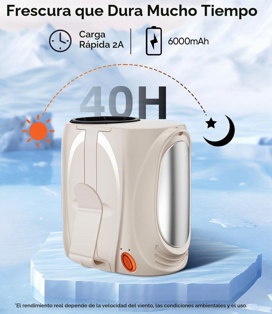 Ventilador de cintura portátil AI, 6 velocidades 16000RPM de flujo...