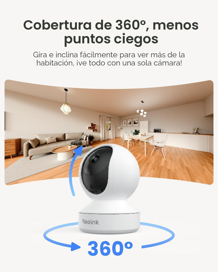 REOLINK Cámara interior 2K, E1 Plug-in 2.4G WiFi cámara de segurida...