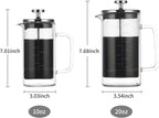 Decdeal Cafetera francesa de doble pared Cafetera de vidrio de borosilicato