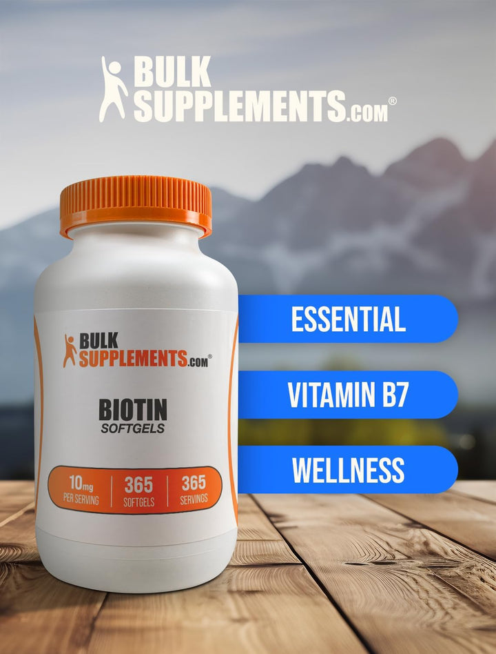 BulkSupplements. com Biotin 10000mcg Cápsulas blandas \u2013 Vitami...