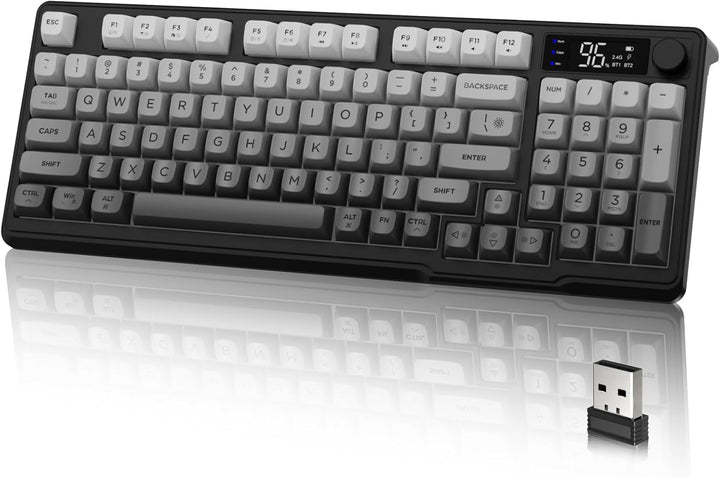 LexonElec M96 - Teclado inalámbrico, de bajo perfil, silencioso, de...