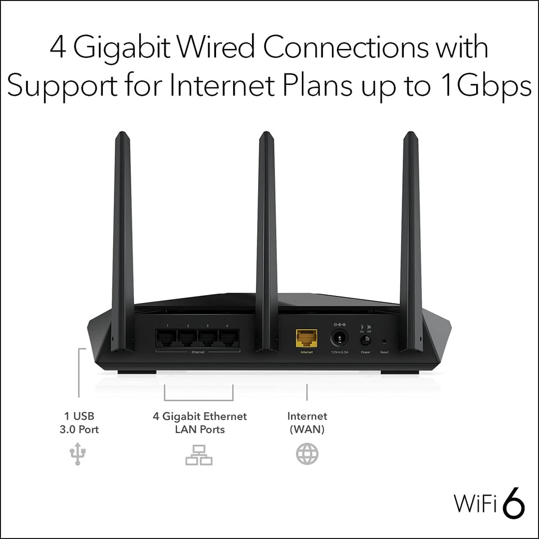 NETGEAR Nighthawk Router WiFi 6 (RAX30) Router Gigabit de doble ban...