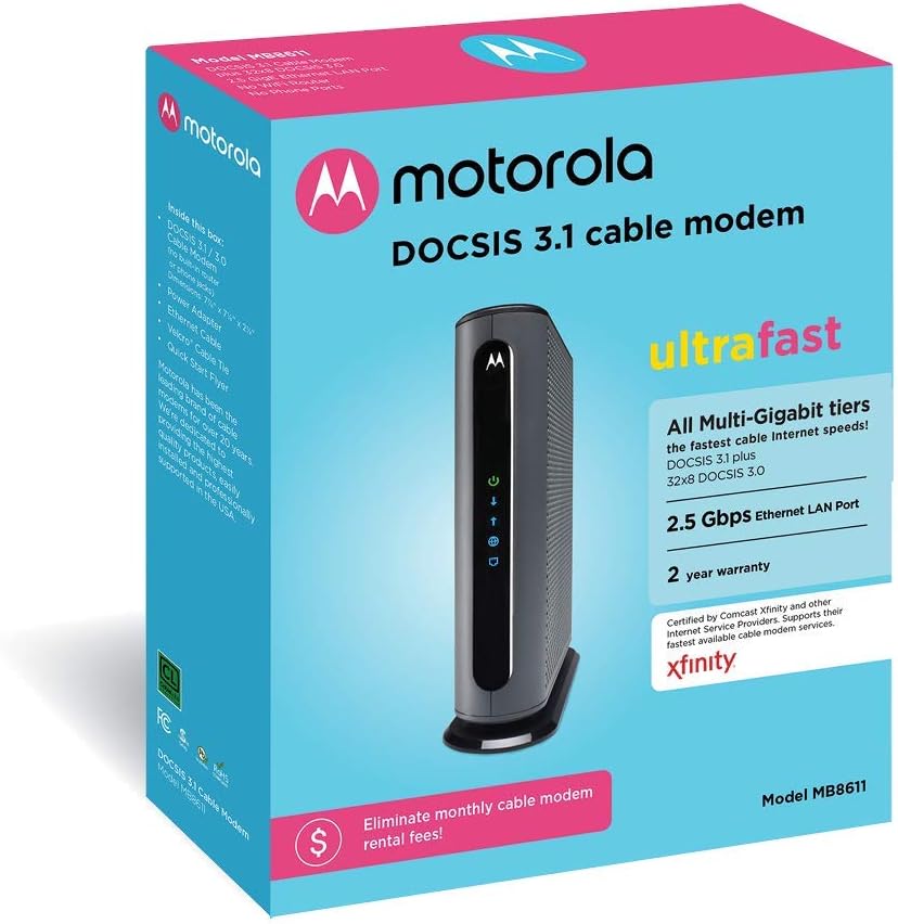 MOTOROLA MB8611 DOCSIS 31 Cable módem con Ethernet 25G