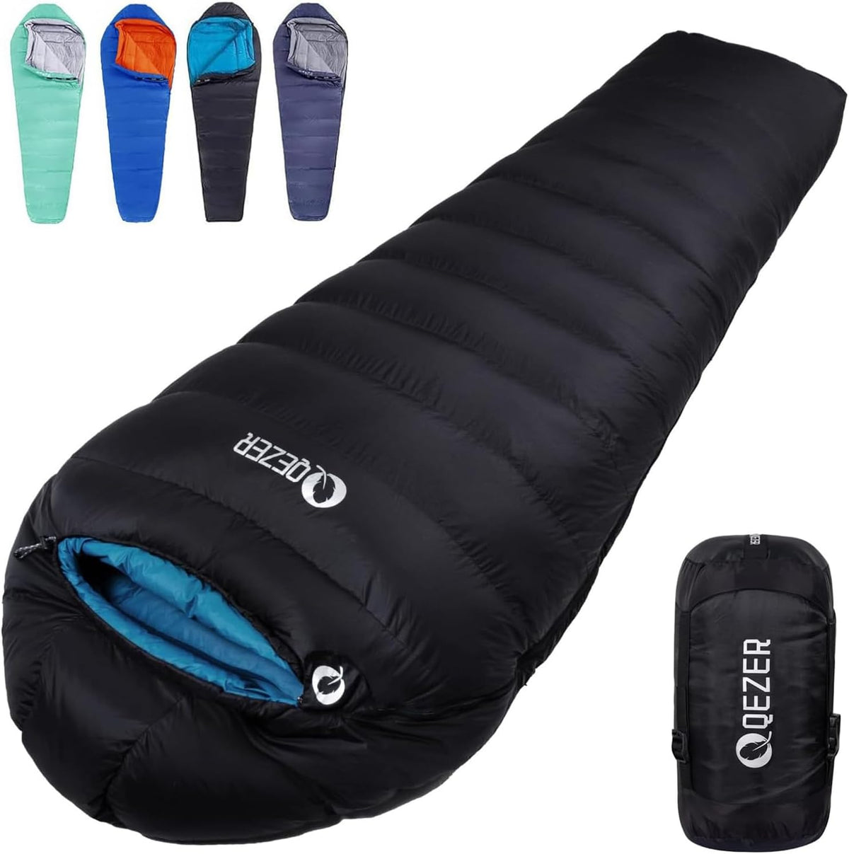 Saco de dormir tipo momia de plumón para adultos, 600 Fill Power para mochileros