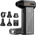 Plumero de aire comprimido: 150000 RPM Super Power - Plumero de aire inalámbrico, motor recargable sin escobillas, soplador de energía duradero con luz LED SOS, soplador de polvo ajustable para
