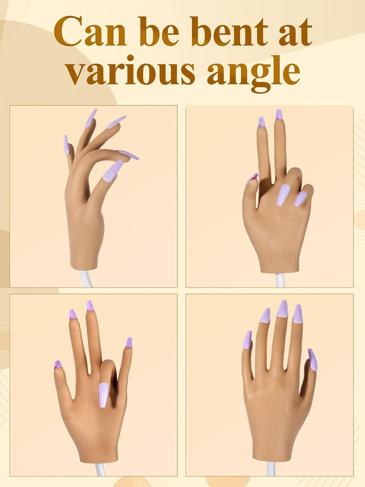 Mano de práctica para uñas acrílicas, uñas que nunca se caen, mano...