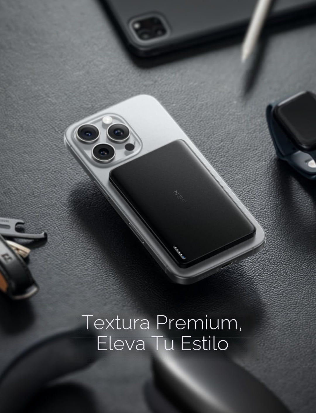 LISEN Qi2 - Batería MagSafe ultra delgada de 15 W, cargador de bate...
