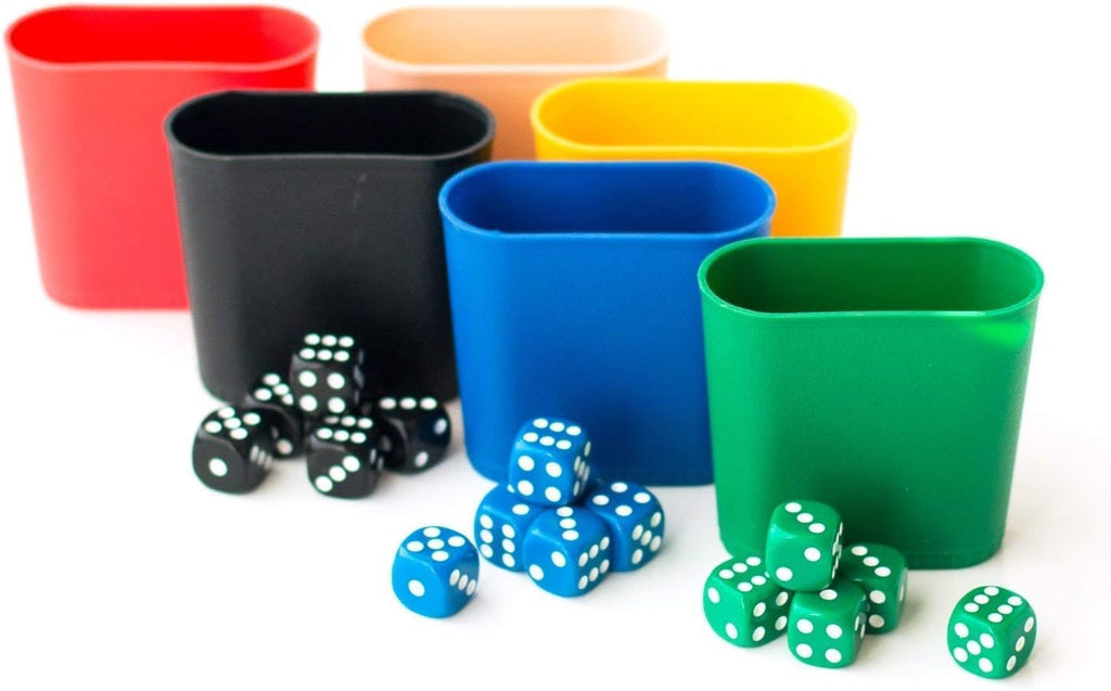Farkel Juego de dados clásicos para fiestas, juego de dados con licencia oficial de Farkle, 36 dados, 6 tazas, hojas de puntuación y lata de almacenamiento, juego de dados de viaje para noche de juego familiar | 2+ jugadores, a partir de 8 años
