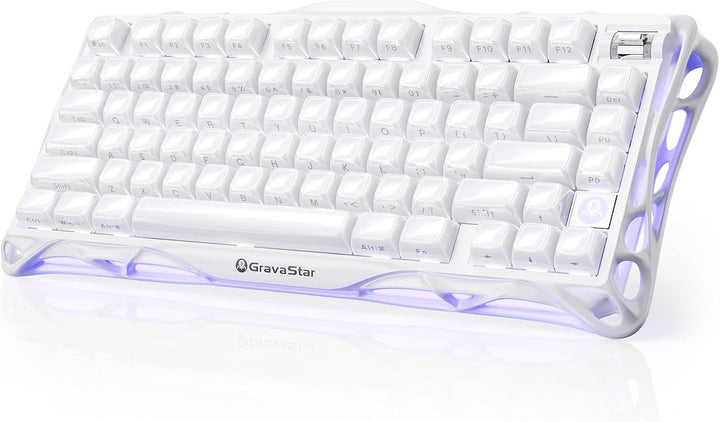 GravaStar Mercury K1 Teclado inalámbrico 75% blanco, teclado mecáni...