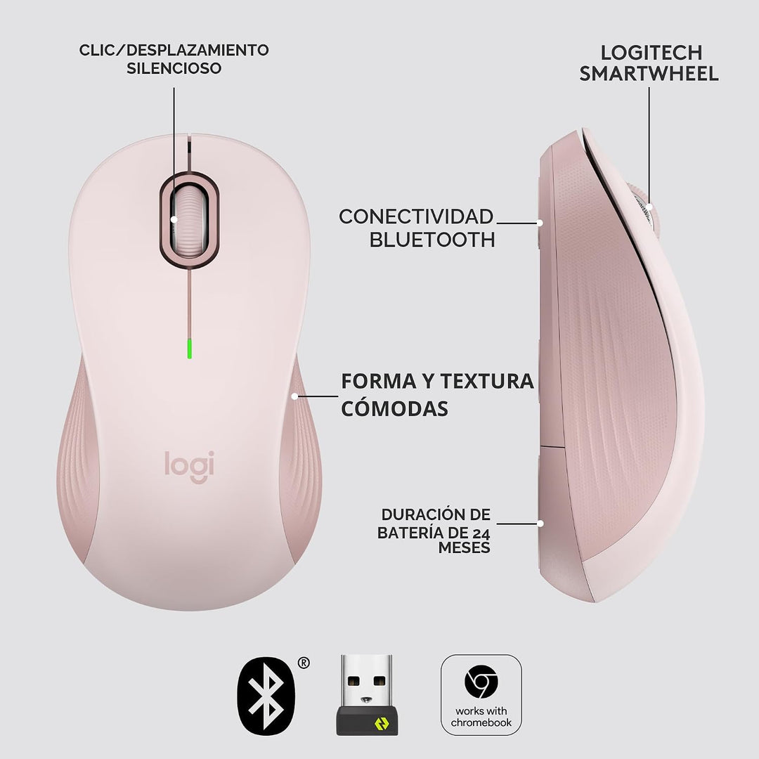 Logitech Signature M550 - Mouse inalámbrico para manos pequeñas a m...