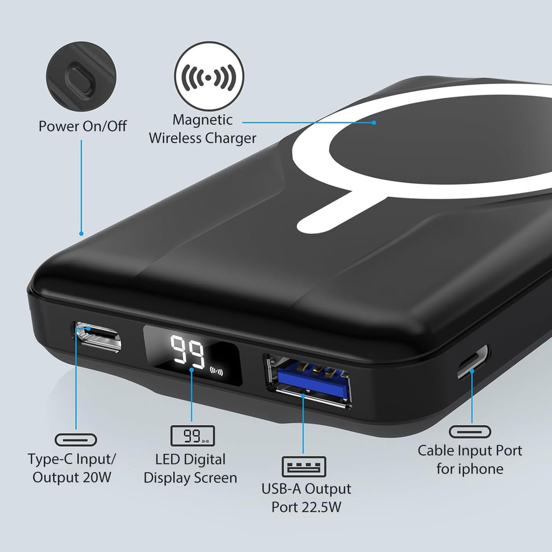 Azmuth Banco de energía magnético, 10000 mAh para batería MagSafe,...