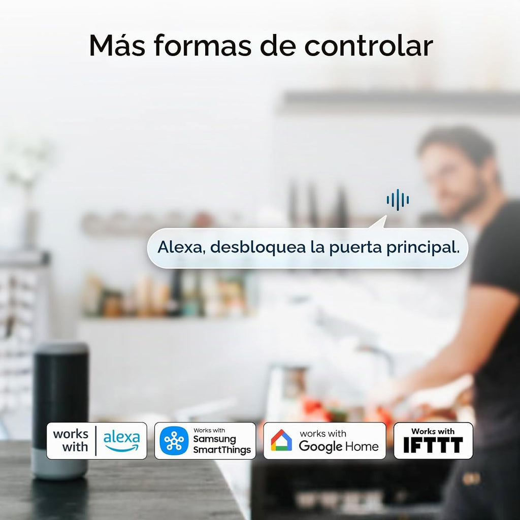 ULTRALOQ Latch 5 Smart Lock, la primera cerradura de palanca inteligente WiFi del mundo, bloqueo automático, teclado digital con pantalla táctil, manija de puerta de huellas dactilares para puerta
