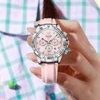OLEVS Relojes de diamante de lujo pequeños para mujer - Pulsera de acero inoxidable, impermeables, analógicos, luminosos, con fecha, relojes de vestir de negocios para damas