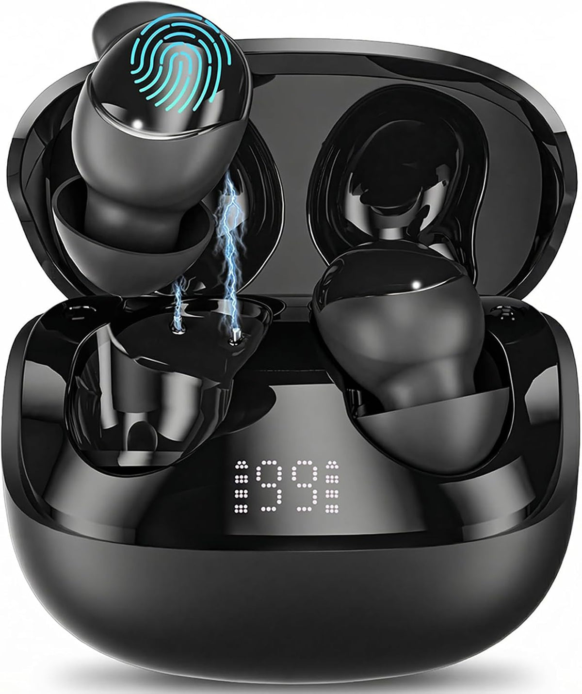 Auriculares para dormir T33, Bluetooth 6.0 con cancelación de ruido para dormir de lado, ANC hasta el 98 %, modo de sueño, tiempo de reproducción de 48 horas, auriculares pequeños
