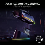 Razer Mouse Dock Pro con Puck de Carga Inalámbrica: Carga Inalámbrica Magnética - Transceptor HyperPolling 8K Hz Integrado - Base Antideslizante - Iluminación Chroma RGB - Negro Clásico