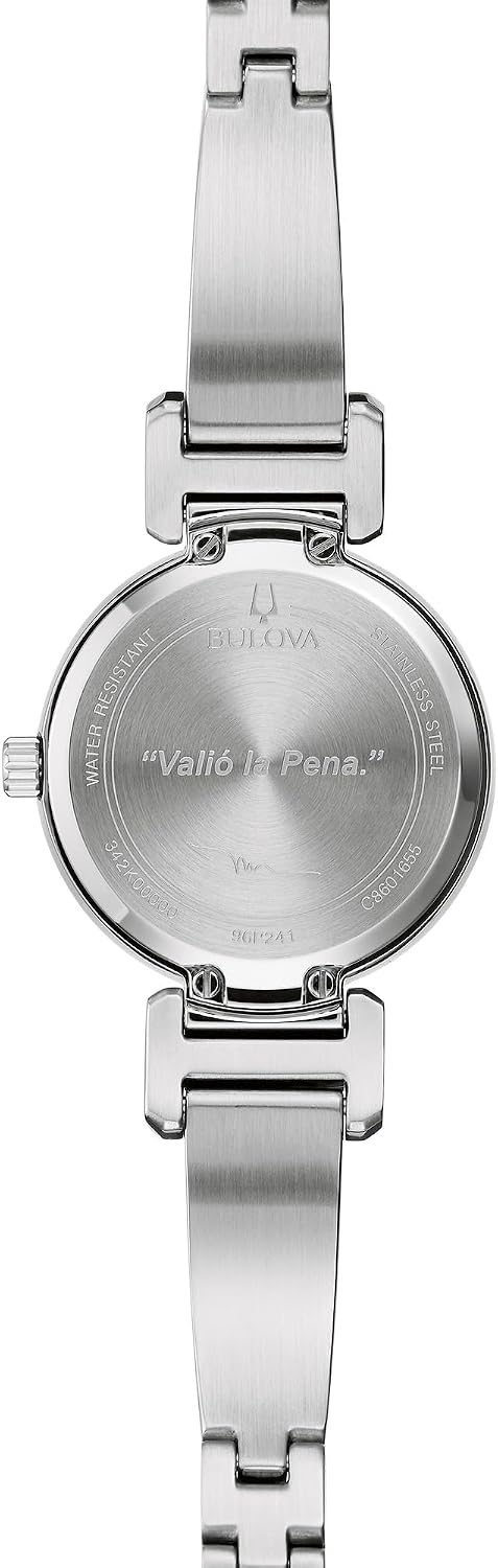 Bulova Marc Anthony Reloj de pulsera de bangle de diamantes de acero inoxidable moderno para mujer