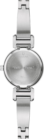 Bulova Marc Anthony Reloj de pulsera de bangle de diamantes de acero inoxidable moderno para mujer