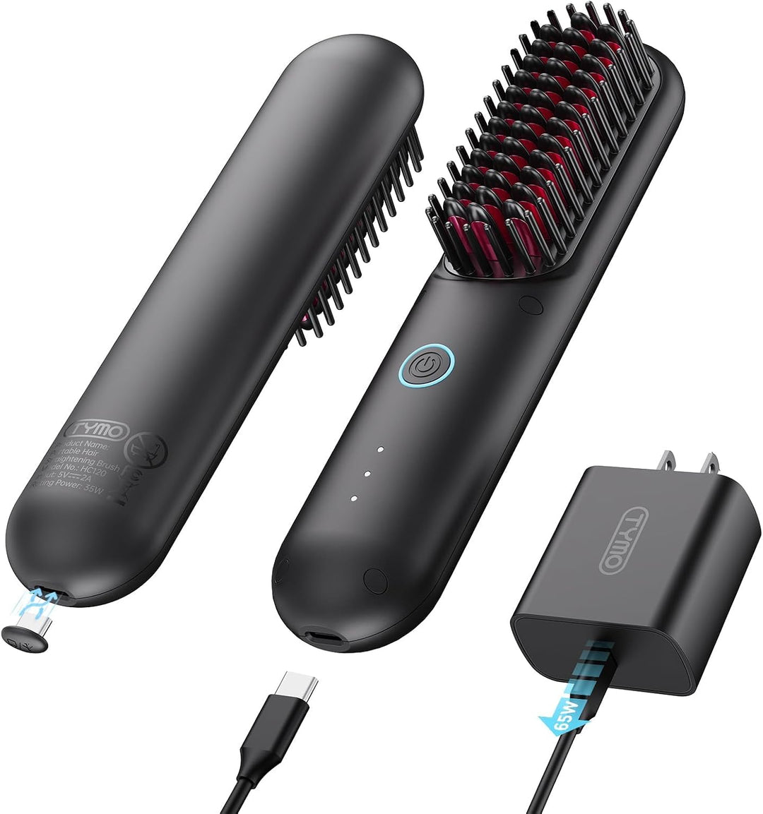 TYMO Porta PRO - Cepillo alisador de pelo inalámbrico para viajes,...