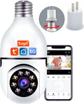 TUYA WiFi 1080P Cámara de vigilancia inteligente para el hogar con alarma de detección de movimiento, visión nocturna, visión nocturna, conversación bidireccional para interiores E27