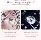 OLEVS Relojes para Mujeres Lujo Diamante con Fecha Analógico Cuartz para Mujer