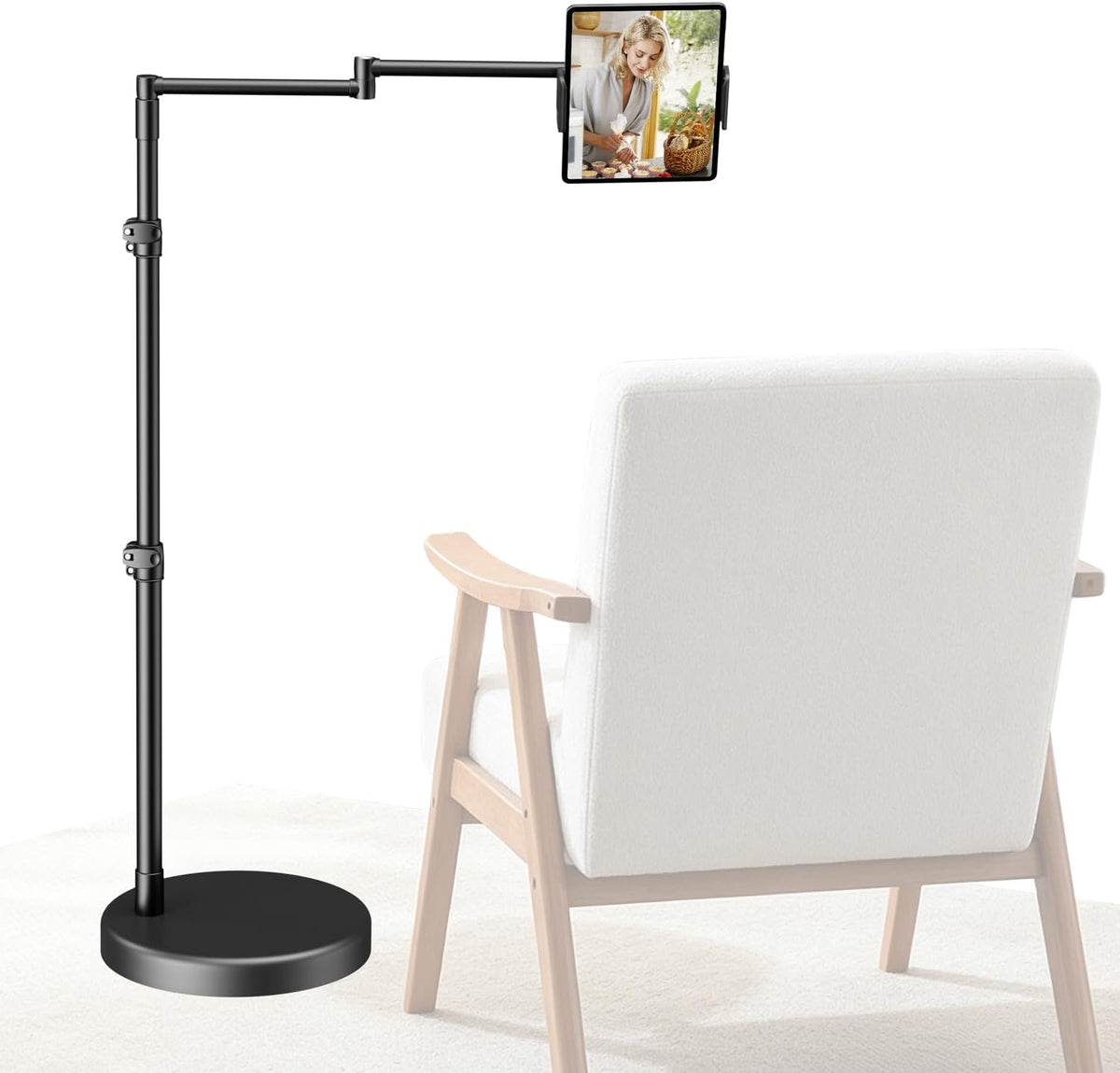 elitehood Soporte para iPad para cama, soporte de piso para tableta con