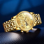 OLEVS Relojes para Hombres de Negocios de Acero Inoxidable, a Prueba de Agua, Estilo Casual Formal