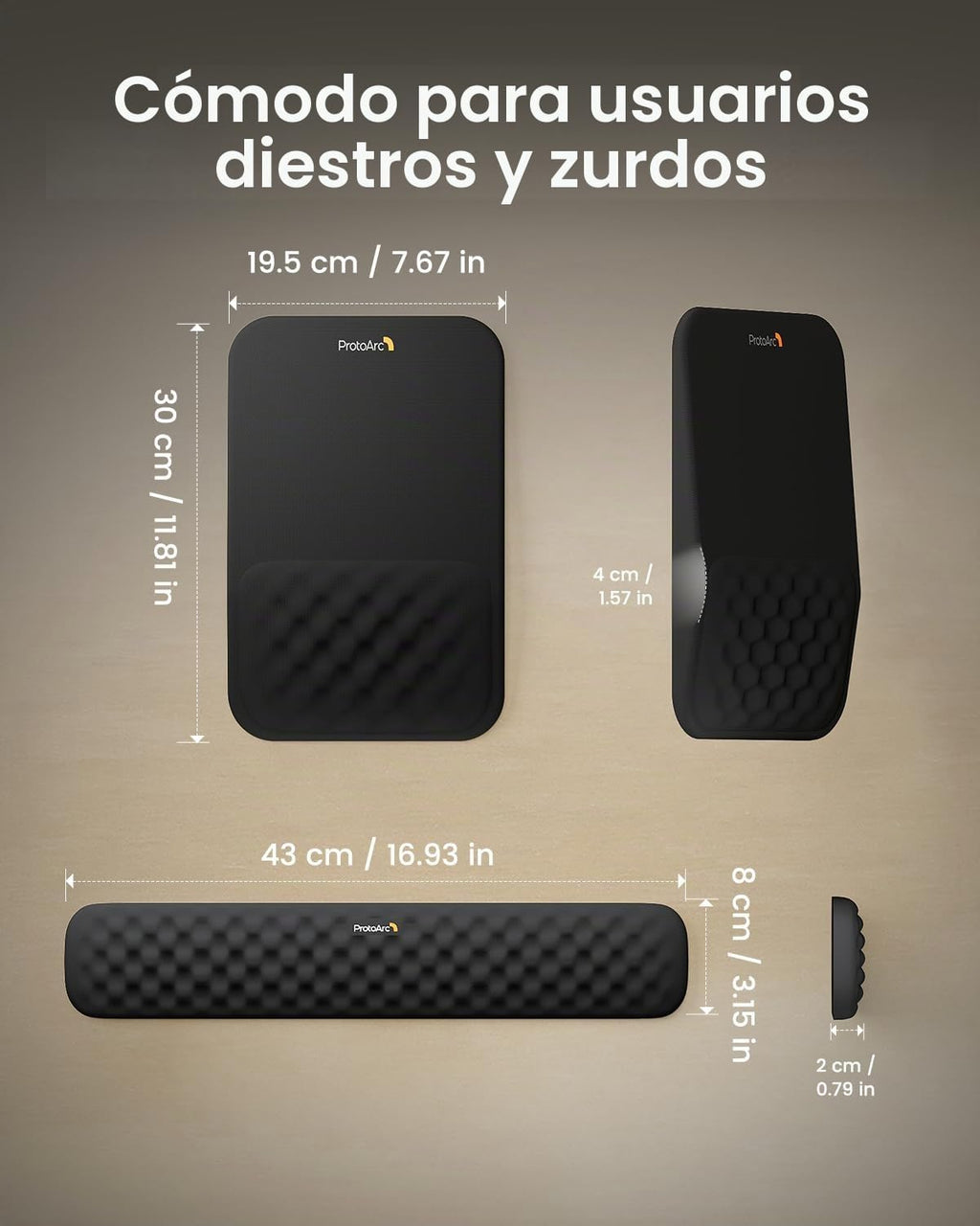 ProtoArc KMP50 - Alfombrilla ergonómica para mouse con reposamuñecas