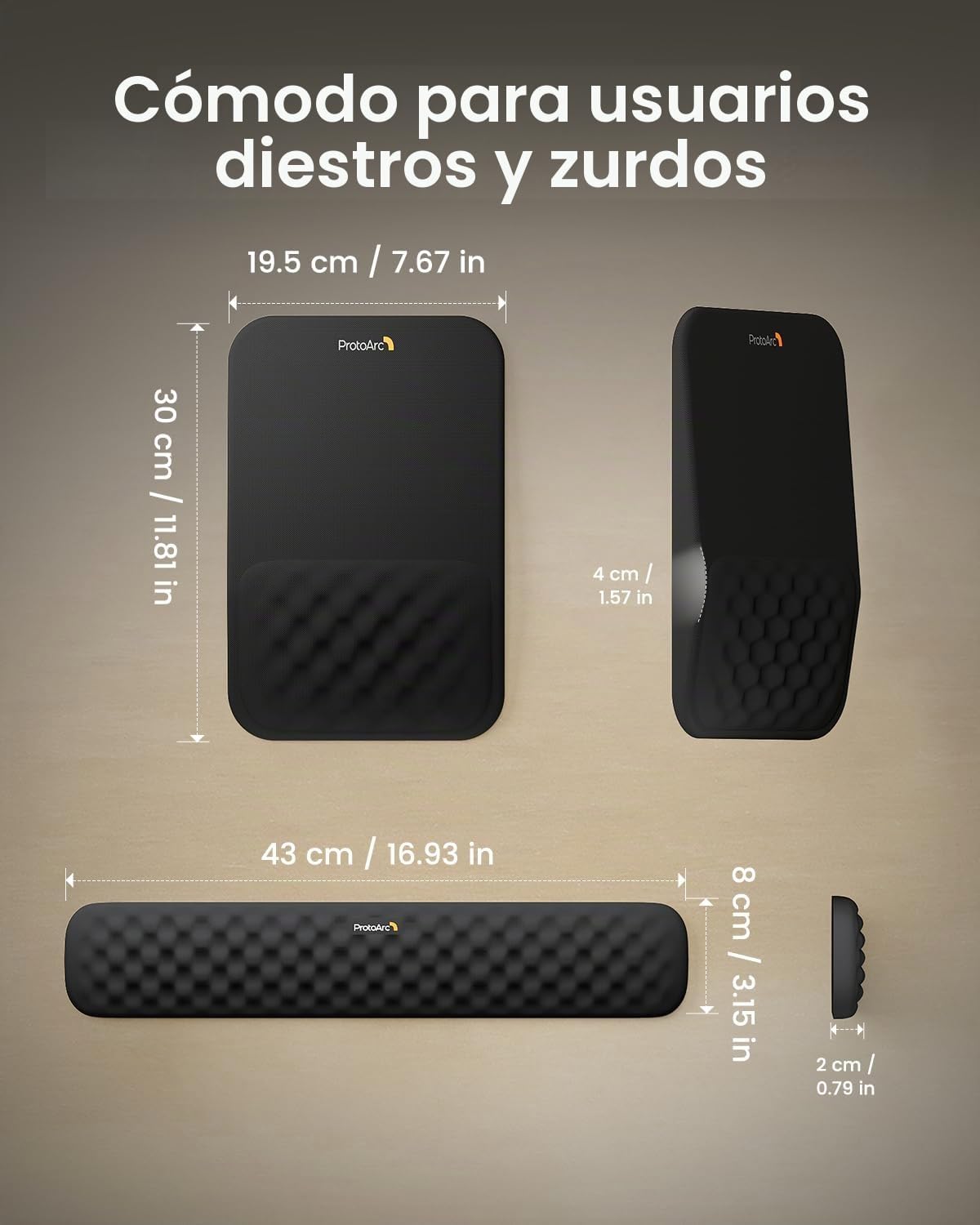 ProtoArc KMP50 - Alfombrilla ergonómica para mouse con reposamuñecas